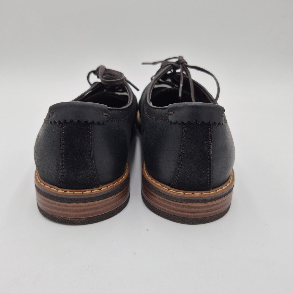 Bass Mens Leather Derby Shoes Brown Black Lace Up Oxford 10.5M 70-71094 - Picture 3 of 9